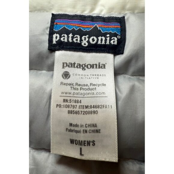 Patagonia Womens L Goose Down Insulated Jacket Lightweight Puffer Coat White - Picture 3 of 10